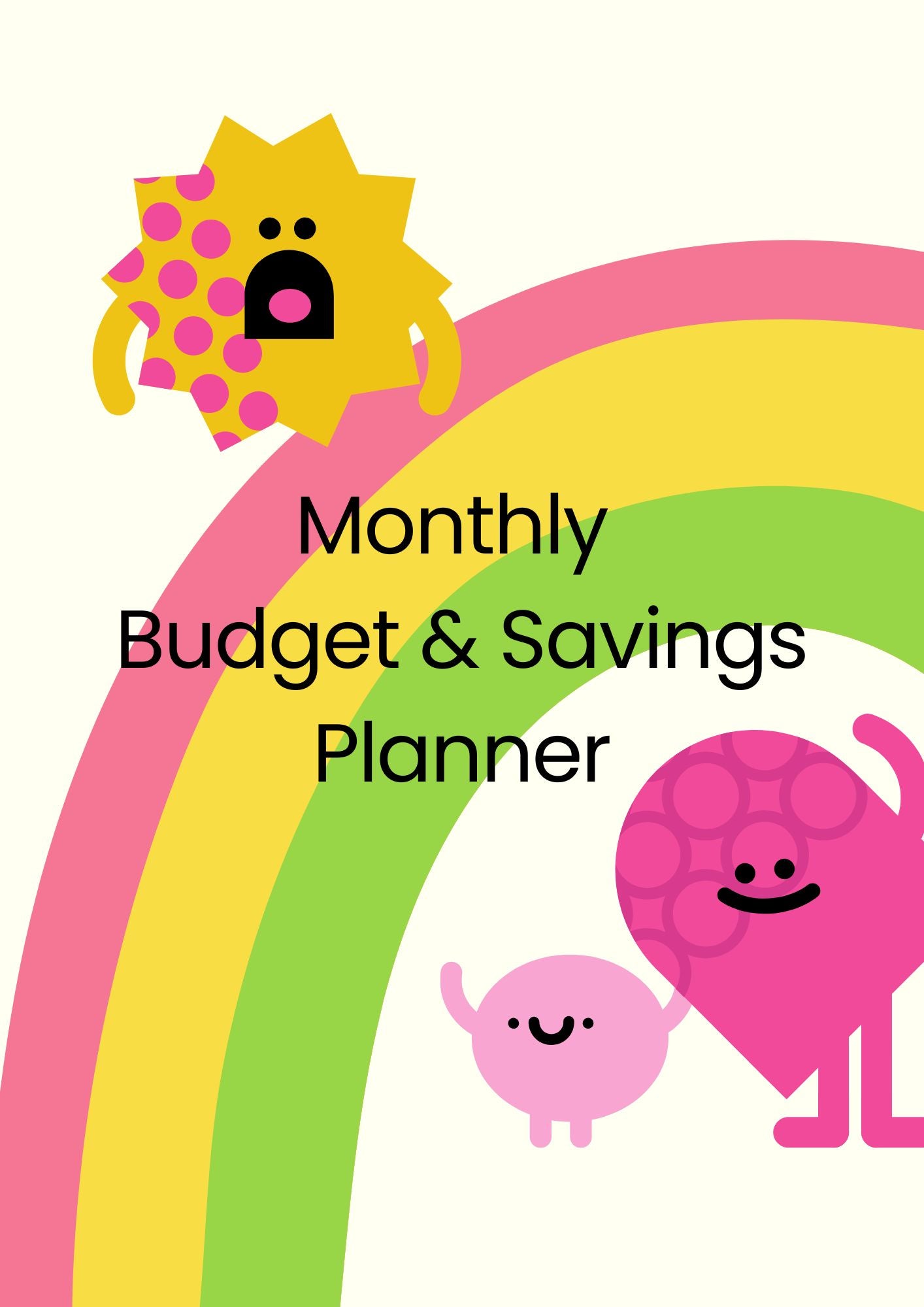Cute Pink Monthly Budget and Savings Planner - Digital Product